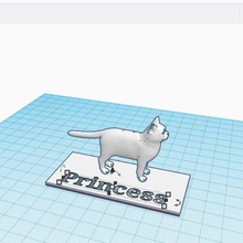 cat art trophy plaque toy gift 3d print model - Mito3D