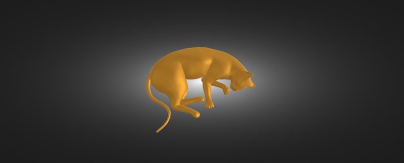chat sculpture art animal 3d print model - Mito3D