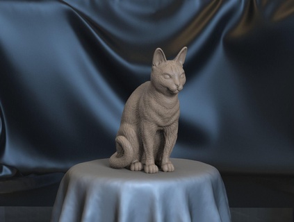 gato animal mamífero selvagem natureza escultura 3d impressão modelo esculpir arte esculturas 3d print model - Mito3D