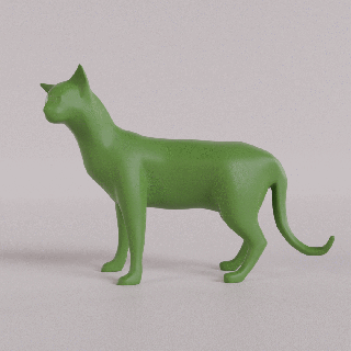 gato figura animal Arte gato estatua 3d print model - Mito3D