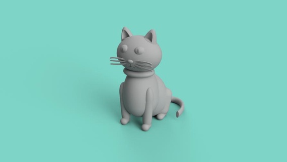 chat animal jouet art figure minou chats compagnie animaux domestiques 3d print model - Mito3D