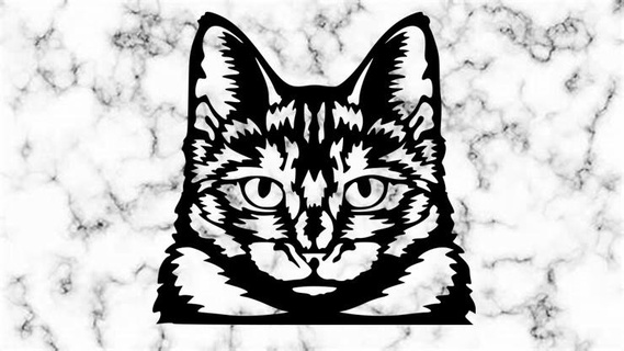 gatto casa Luna deco vegano animale decorazione tavolo parete 3d print model - Mito3D
