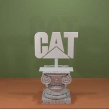 cat - caterpillar tractor logo art signs logos sign 3d print model - Mito3D