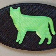 gatto portachiavi schluesselanhaenger ovale chiave catena Schluessel anhaenger katze 3d print model - Mito3D