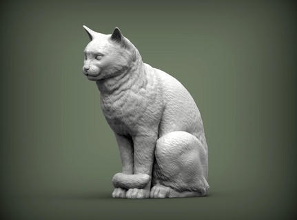 gato 3d impresión animal mamífero salvaje mascota gatito naturaleza escultura estatuilla recuerdo presente modelo esculpir Arte esculturas 3d print model - Mito3D