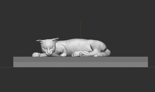 cat 3d printing animal mammal wild pet kitty nature kitten lying sculpture 3d print model - Mito3D