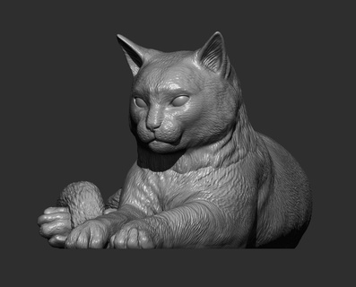 gato 3d impressão animal mamífero selvagem gatinha natureza gatinho mentindo escultura estatueta lembrança presente modelo esculpir arte esculturas 3d print model - Mito3D