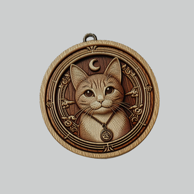 kedi hayvan madalyon sanat kolye ayı deve tavuk inek timsah geyik 3d print model - Mito3D