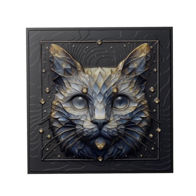 chat animal soulagement art animaux yeggi mito3d buste google pendentifs médaillon relief wall mur 3d print model - Mito3D