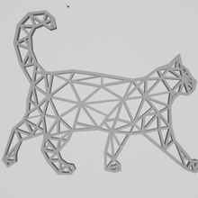 chat conseil anneau porte-clés pendentif art bijoux cat de la décoration low poly géométriques chaîne clé 3d print model - Mito3D