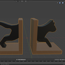 cat bookends stl blender catlover free cute kawaii 3d print model - Mito3D