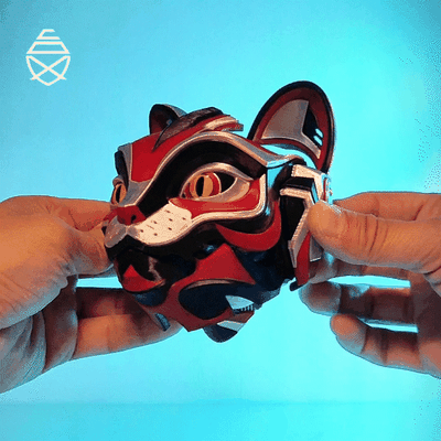 gato larva moscardón casa decoración pipecox arte gatobot máscara escultura felipe morillas 3d print model - Mito3D