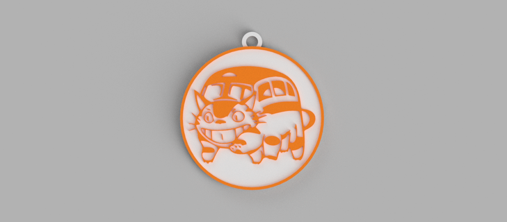 cat bus - cat bus - totoro keychain - pendant - earring  3d print model - Mito3D