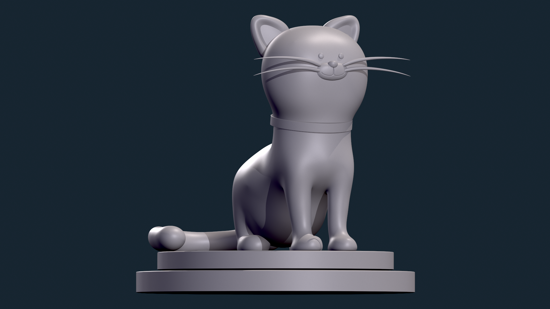 chat art ornement 3D print model - Mito3D