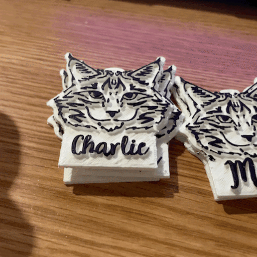 gatto gatti gattino distintivo carina cate piatto braccialetto gioielleria animale giocattolo simba max Charlie theo roccioso Jack margherita milo 3D print model - Mito3D