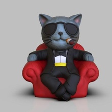 gato cigarrillo impresión silla smoking 3d print model - Mito3D