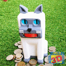 Katze Münze Bank Schweinchen 3d print model - Mito3D