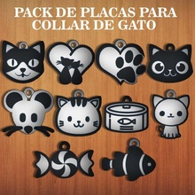 cat collar plates - 10 models mascot keychain plate badge pendant pack 3d print model - Mito3D