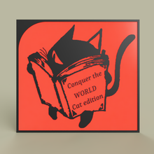 gatto conquistare il mondo art 2dart 2d parete libro cat divertente lol la pittura 3d print model - Mito3D