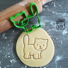 gato biscoito cortador animal cozimento massa cozinha assar biscoitos speculoos 3d print model - Mito3D