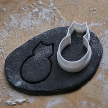 gatto cookie cutter casa la cottura in forno cucina fondant animale cookiecutter 3d print model - Mito3D