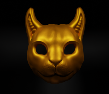 cat cosplay face mask 3d print model task masquerade stl ear angry sci fi costume fashion wear helmet head 3d print model - Mito3D