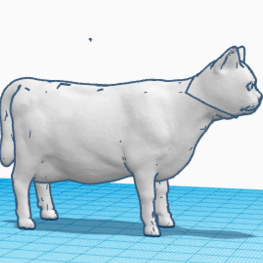 kedi inek Sanat komik 3D print model - Mito3D