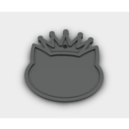cat crown queen jewelry tag 3D print model - Mito3D