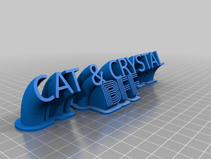 Katze Kristall Kunst angepasst Zeichen Logos 3d print model - Mito3D