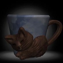 cat cup home animal kitchen mug sculpture design modeling statue collections creatures modelling stl 3d product characters digital3d zbrush keyshot 3d print model - Mito3D