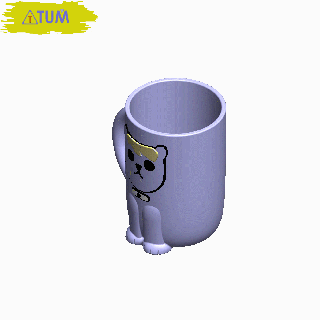 cat cup fashion gift tool cute kidd tum cults 3d print model - Mito3D