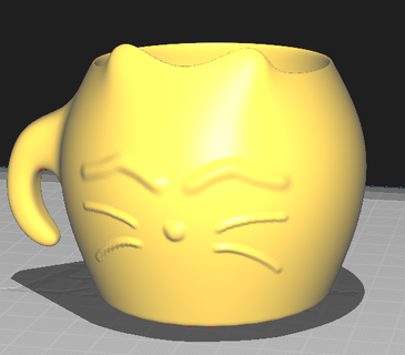 gato taza artilugio jarra maullar vaso 3d print model - Mito3D