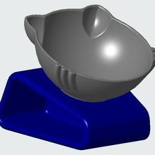 Katze Tasse Schüssel Kantine Plaudern orthopädisch knabbern 3d print model - Mito3D