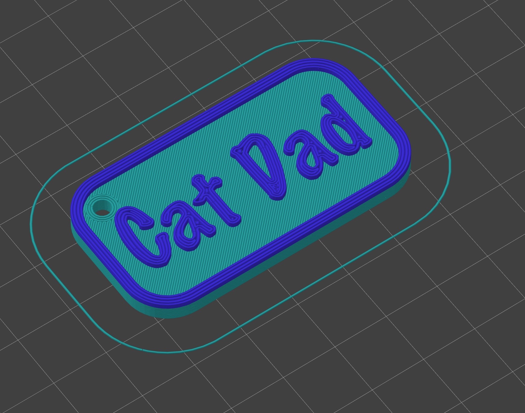 cat dad key fob crazy funny gift 3D print model - Mito3D
