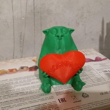 chat jour sacré de la saint-valentin art sculptures 3d print model - Mito3D