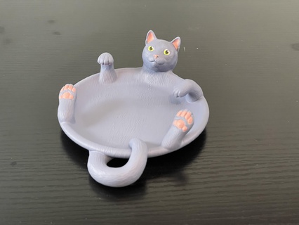 gatto piatto animale gattino ciotola gingillo gioielleria squillare collana pendente orecchini 3d print model - Mito3D