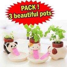 cat dog panda bear flower pots