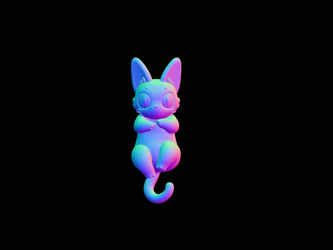 gato brinco chaveiro ghibli fofa 3D print model - Mito3D