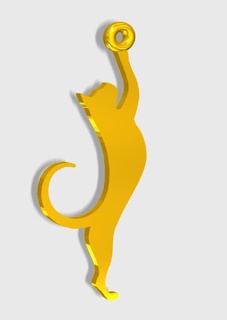 gato brinco simples animal felino ouro moda 3d print model - Mito3D