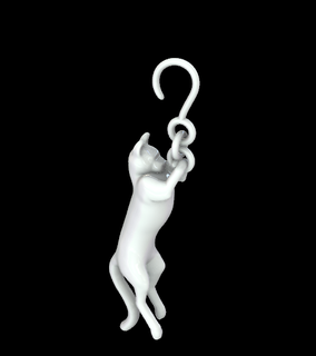 cat earrings jewelry animals jewerly gold 3d print model - Mito3D