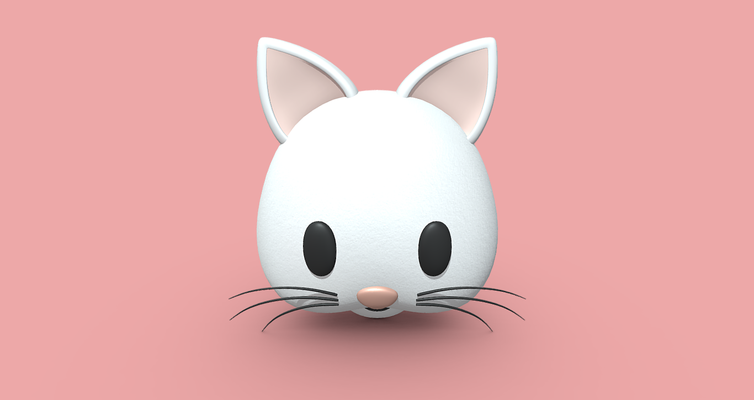 katze emoticon emoji kunst ausdruck illustration aufkleber emotion narr perücke cat emoticon druckbar 3d model niedlich tier katzenartig haustier 3d print model - Mito3D