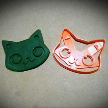 chat face à l'emporte-pièce la maison les cookies 3d print model - Mito3D