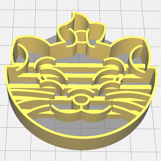 cat face shaped dough cutter 3D print model - Mito3D