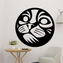 cat face wall decor art animal trible panel lovely 2d 3d print model - Mito3D