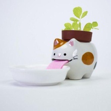 chat pot fleur 3d print model - Mito3D