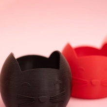 gato vaso flores deco Panela suculento cacto gatinha decoração potes 3d print model - Mito3D