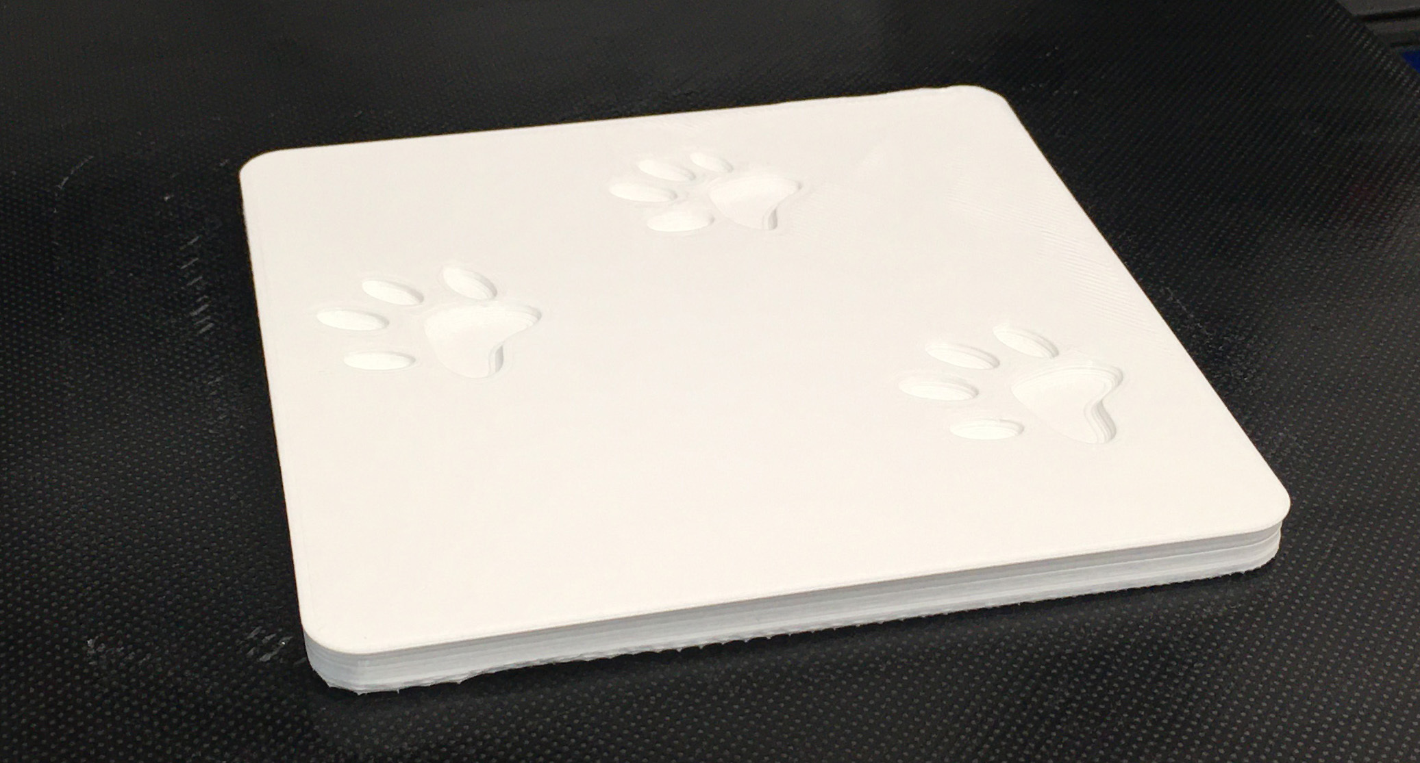 cat footprint coaster 3D print model - Mito3D