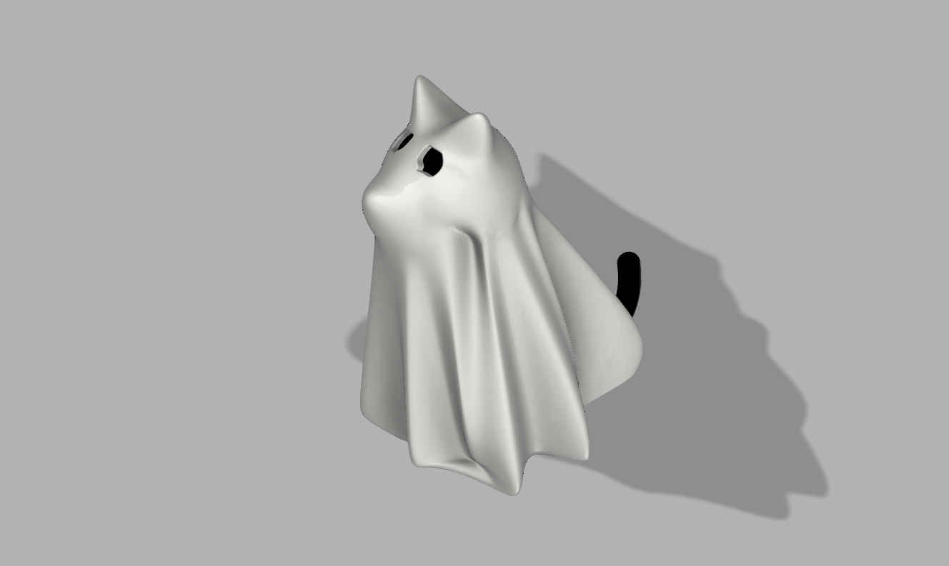 Katze Geist Blätter Seite Hund Tier Urlaub Halloween 3D print model - Mito3D