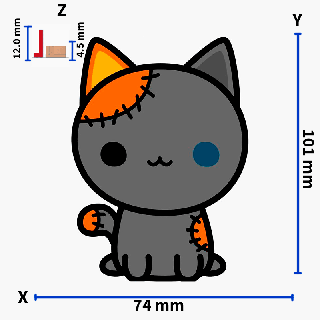 gato Bruxas biscoito cortador michi kawai concurso 3d print model - Mito3D