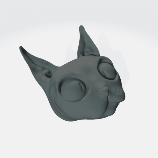 cat head sculpt animal 3D print model - Mito3D